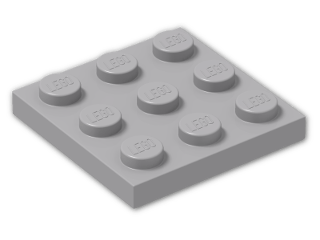 LEGO® Brick: Plate 3 x 3 11212 | Color: Medium Stone Grey
