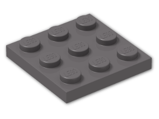 LEGO® Brick: Plate 3 x 3 11212 | Color: Dark Stone Grey