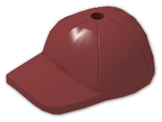 LEGO® Brick: Minifig Cap with Short Arched Peak with Seams and Top Pin Hole 11303 | Color: New Dark Red