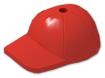LEGO® Brick: Minifig Cap with Short Arched Peak with Seams and Top Pin Hole 11303 | Color: Bright Red