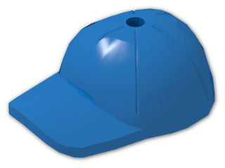 LEGO® Stein: Minifig Cap with Short Arched Peak with Seams and Top Pin Hole 11303 | Farbe: Bright Blue