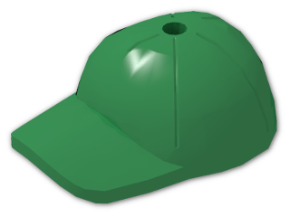 LEGO® Stein: Minifig Cap with Short Arched Peak with Seams and Top Pin Hole 11303 | Farbe: Dark Green
