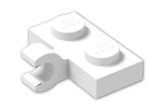 LEGO® Brick: Plate 1 x 2 with Clip Horizontal on Side (Thick C-Clip) 11476 | Color: White
