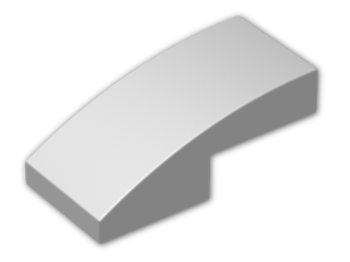 LEGO® Brick: Slope Brick Curved 2 x 1 11477 | Color: Silver