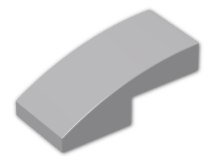 LEGO® Brick: Slope Brick Curved 2 x 1 11477 | Color: Medium Stone Grey