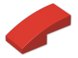 LEGO® Brick: Slope Brick Curved 2 x 1 11477 | Color: Bright Red