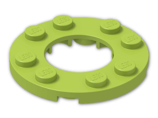 LEGO® Brick: Plate 4 x 4 Round with 2 x 2 Round Hole 11833 | Color: Bright Yellowish Green