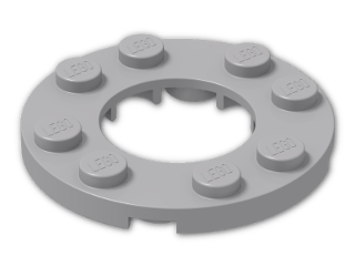 LEGO® Brick: Plate 4 x 4 Round with 2 x 2 Round Hole 11833 | Color: Medium Stone Grey