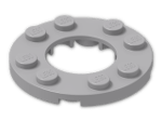 LEGO® Brick: Plate 4 x 4 Round with 2 x 2 Round Hole 11833 | Color: Medium Stone Grey