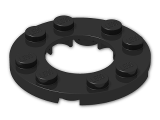 LEGO® Stein: Plate 4 x 4 Round with 2 x 2 Round Hole 11833 | Farbe: Black