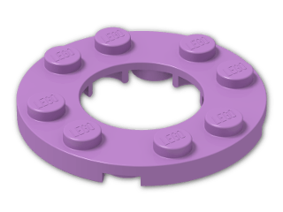 LEGO® Stein: Plate 4 x 4 Round with 2 x 2 Round Hole 11833 | Farbe: Medium Lavender
