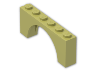 LEGO® Brick: Arch 1 x 6 x 2 with Thin Top 12939 | Color: Cool Yellow
