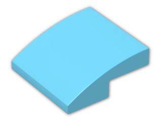 LEGO® Brick: Slope Brick Curved 2 x 2 x 0.667 15068 | Color: Medium Azur