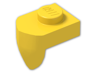 LEGO® Brick: Plate 1 x 1 with Tooth Perpendicular 15070 | Color: Bright Yellow