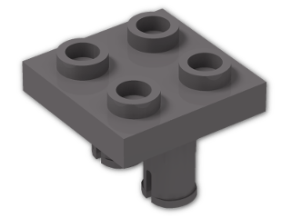 LEGO® Stein: Plate 2 x 2 with 2 Pins 15092 | Farbe: Dark Stone Grey