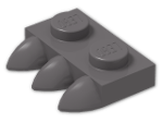 LEGO® Stein: Plate 1 x 2 with 3 Teeth In-line 15208 | Farbe: Dark Stone Grey