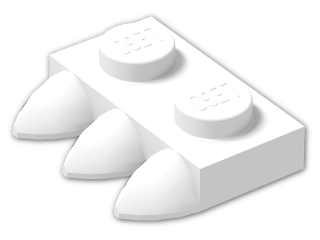 LEGO® Brick: Plate 1 x 2 with 3 Teeth In-line 15208 | Color: White
