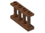 LEGO® Brick: Fence Spindled 1 x 4 x 2 with 4 Studs 15332 | Color: Reddish Brown