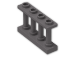 LEGO® Brick: Fence Spindled 1 x 4 x 2 with 4 Studs 15332 | Color: Dark Stone Grey