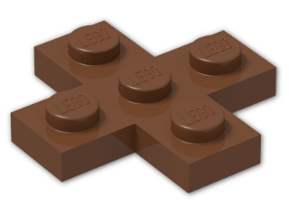 LEGO® Stein: Plate 3 x 3 Cross 15397 | Farbe: Reddish Brown
