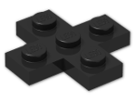 LEGO® Stein: Plate 3 x 3 Cross 15397 | Farbe: Black