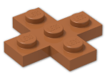 LEGO® Brick: Plate 3 x 3 Cross 15397 | Color: Dark Orange
