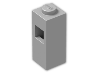 LEGO® Brick: Brick 1 x 1 x 2 with Square Hole in 1 Side 15444 | Color: Silver
