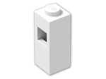 LEGO® Stein: Brick 1 x 1 x 2 with Square Hole in 1 Side 15444 | Farbe: White