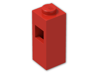 LEGO® Brick: Brick 1 x 1 x 2 with Square Hole in 1 Side 15444 | Color: Bright Red