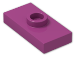 LEGO® Brick: Plate 1 x 2 with Groove with 1 Centre Stud, without Understud 15573 | Color: Bright Reddish Violet
