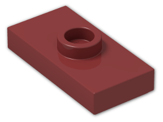 LEGO® Brick: Plate 1 x 2 with Groove with 1 Centre Stud, without Understud 15573 | Color: New Dark Red
