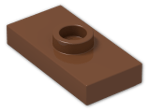 LEGO® Brick: Plate 1 x 2 with Groove with 1 Centre Stud, without Understud 15573 | Color: Reddish Brown