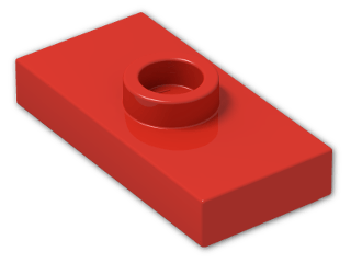 LEGO® Stein: Plate 1 x 2 with Groove with 1 Centre Stud, without Understud 15573 | Farbe: Bright Red