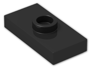 LEGO® Brick: Plate 1 x 2 with Groove with 1 Centre Stud, without Understud 15573 | Color: Black