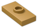 LEGO® Brick: Plate 1 x 2 with Groove with 1 Centre Stud, without Understud 15573 | Color: Warm Gold