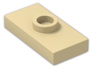 LEGO® Brick: Plate 1 x 2 with Groove with 1 Centre Stud, without Understud 15573 | Color: Brick Yellow