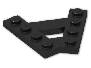 LEGO® Brick: Plate 1 x 4 with Plate 1 x 4 at 45 Degrees 15706 | Color: Black