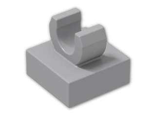 LEGO® Brick: Tile 1 x 1 with Clip (Thick C-Clip) 15712 | Color: Medium Stone Grey