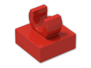 LEGO® Stein: Tile 1 x 1 with Clip (Thick C-Clip) 15712 | Farbe: Bright Red