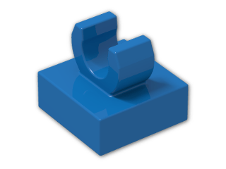 LEGO® Brick: Tile 1 x 1 with Clip (Thick C-Clip) 15712 | Color: Bright Blue