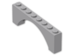 LEGO® Brick: Arch 1 x 8 x 2 Raised 16577 | Color: Medium Stone Grey