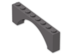 LEGO® Brick: Arch 1 x 8 x 2 Raised 16577 | Color: Dark Stone Grey