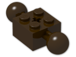LEGO® Brick: Brick 2 x 2 with Two Ball Joints and Axlehole 17114 | Color: Dark Brown