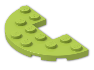 LEGO® Brick: Plate 3 x 6 Round Half with 1 x 2 Cutout 18646 | Color: Bright Yellowish Green