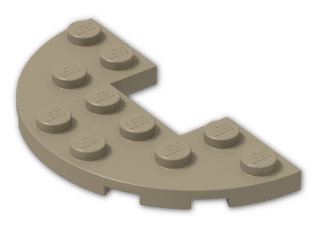 LEGO® Brick: Plate 3 x 6 Round Half with 1 x 2 Cutout 18646 | Color: Sand Yellow