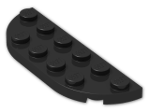 LEGO® Brick: Plate 2 x 6 with Two Rounded Corners 18980 | Color: Black