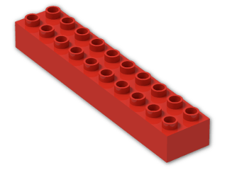 LEGO® Brick: Duplo Brick 2 x 10 2291 | Color: Bright Red