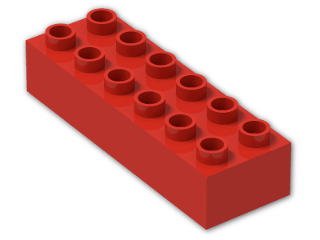 LEGO® Stein: Duplo Brick 2 x 6 2300 | Farbe: Bright Red