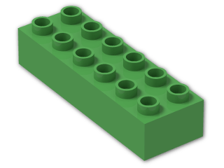 LEGO® Brick: Duplo Brick 2 x 6 2300 | Color: Bright Green