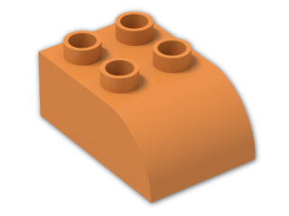 LEGO® Brick: Duplo Brick 2 x 3 with Curved Top 2302 | Color: Bright Orange